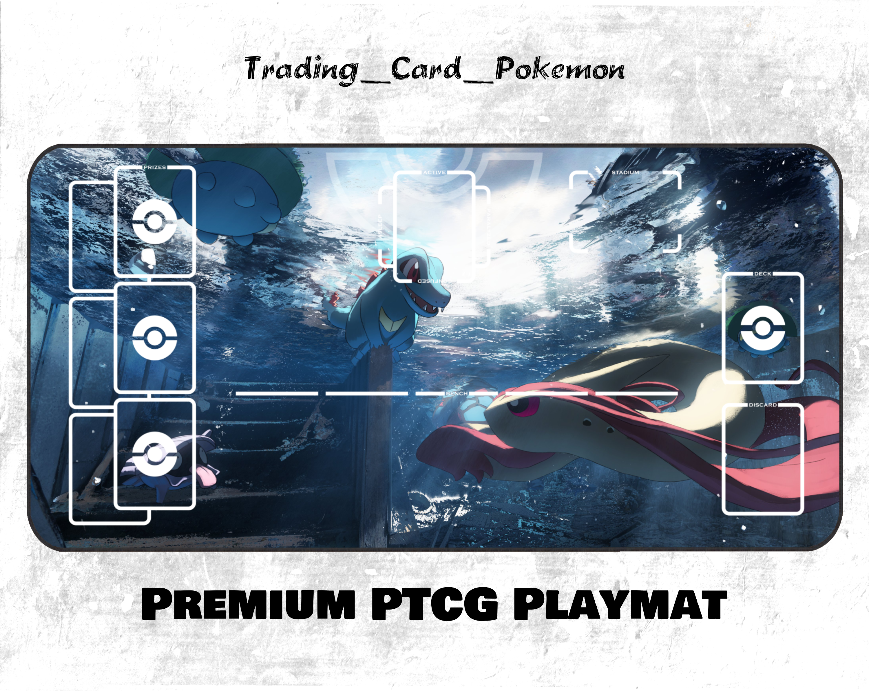 Pokemon TCG Totodile & Milotic Playmat/Mousepad for TCG/PTCG Choose Size #117