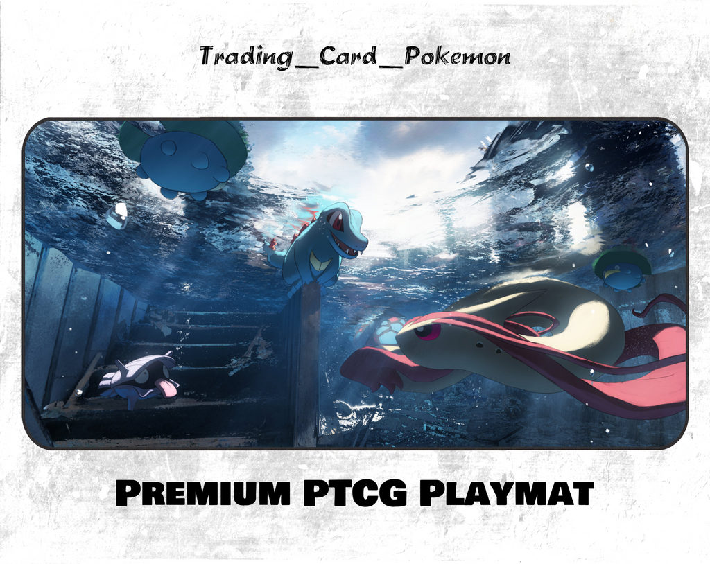 Pokemon TCG Totodile & Milotic Playmat/Mousepad for TCG/PTCG Choose Size #117