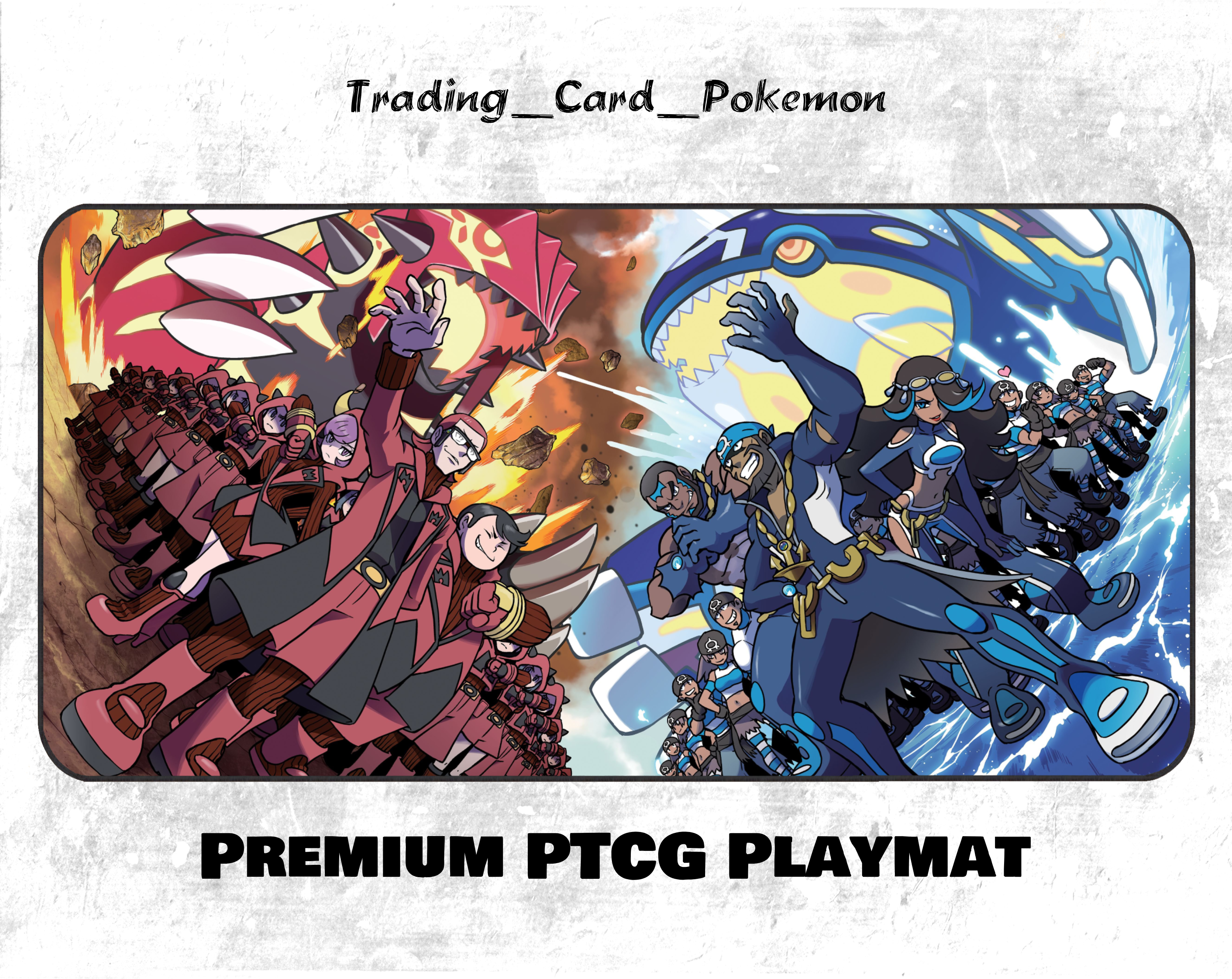 Pokemon TCG Team Magma & Team Aqua Playmat/Mousepad for TCG/PTCG Pick Size #137