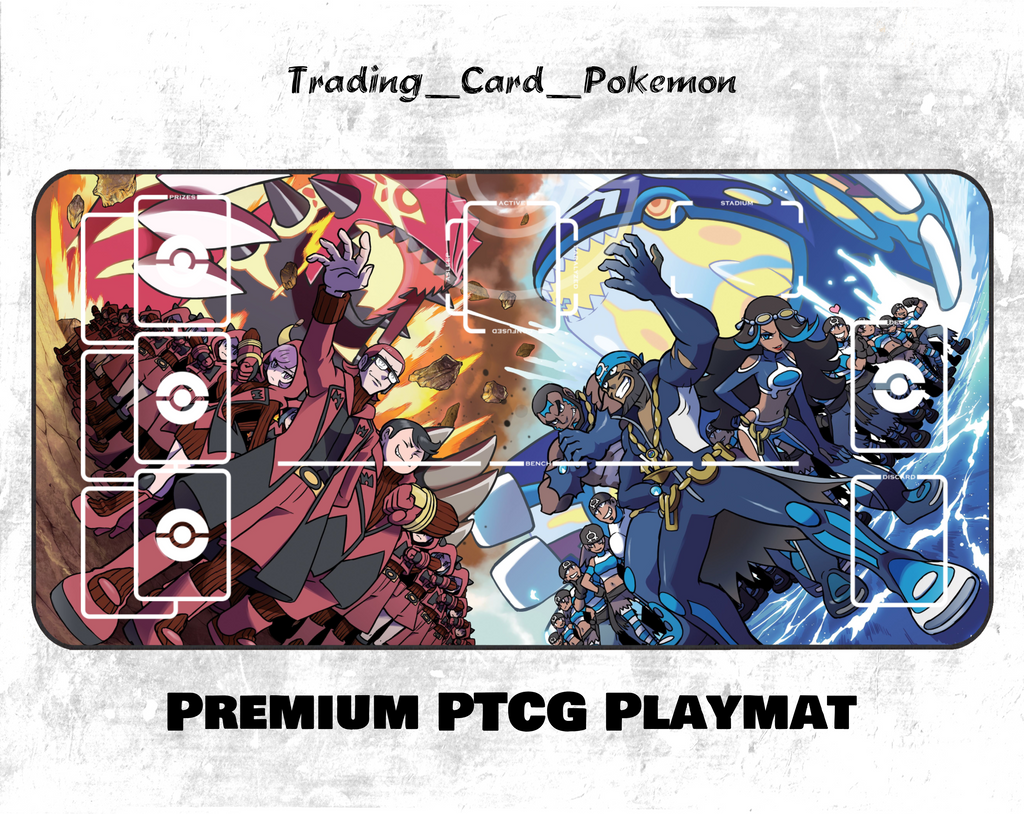 Pokemon TCG Team Magma & Team Aqua Playmat/Mousepad for TCG/PTCG Pick Size #137